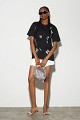 Oversized t-shirt με τύπωμα και στρας