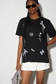 Oversized t-shirt με τύπωμα και στρας