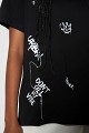 Oversized t-shirt με τύπωμα και στρας