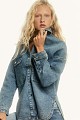 Denim overshirt με στρας