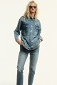 Denim overshirt με στρας