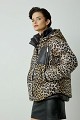 Animal print puffer μπουφάν