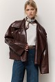 Oversized δερματίνη τζάκετ