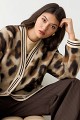 Oversized animal print bomber τζάκετ