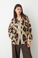 Oversized animal print bomber τζάκετ