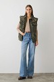 Denim αμάνικο τζάκετ με κέντημα
