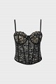 Μπούστο με δαντέλα και στρας - Gold label