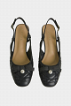 Καπιτονέ slingback με πέρλες
