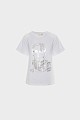 T-shirt με τύπωμα και κρεμαστά στρας