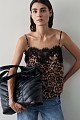 Animal print τοπ με δαντέλα