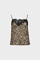 Animal print τοπ με δαντέλα
