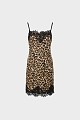 Μίνι animal print φόρεμα με δαντέλα