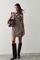 Μίνι αμάνικο animal print φόρεμα